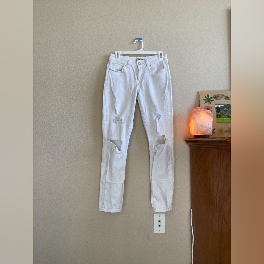 White Ripped Jeans Pants